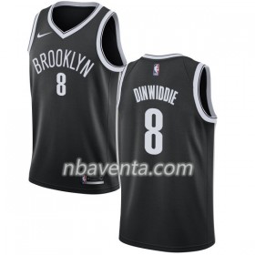 Camiseta Hombre Brooklyn Nets Spencer Dinwiddie 8 Nike 2017-18 Negro Swingman